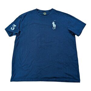 Polo Ralph Lauren Navy Blue Big Pony Logo Rugby T-shirt 2XLT Big and Tall